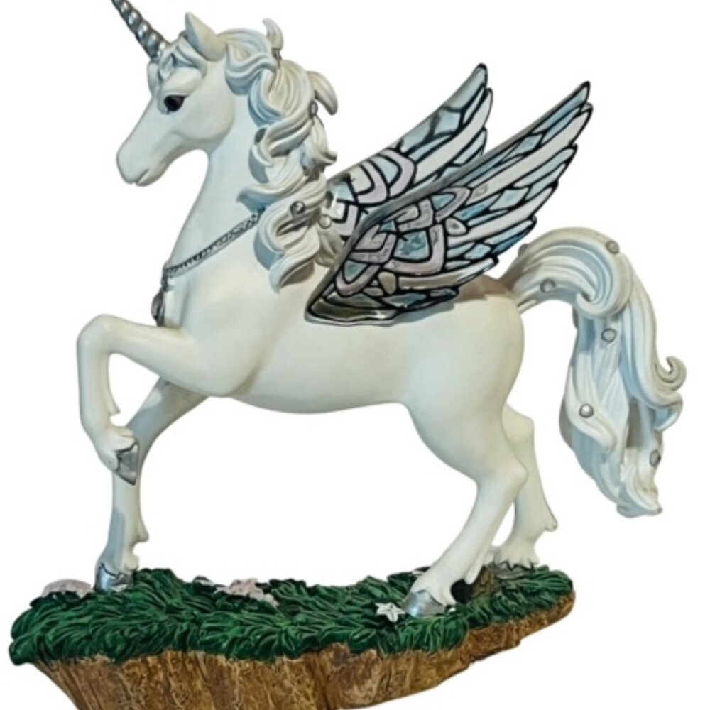 Unicorn Figurine Pegasus Hamilton Collection Jeweled Reflections Diamond Delight